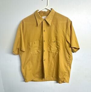 Vintage 1970s JCPenney Big Mac Tan Short Sleeve Work Shirt Boxy Men's Extra Larg